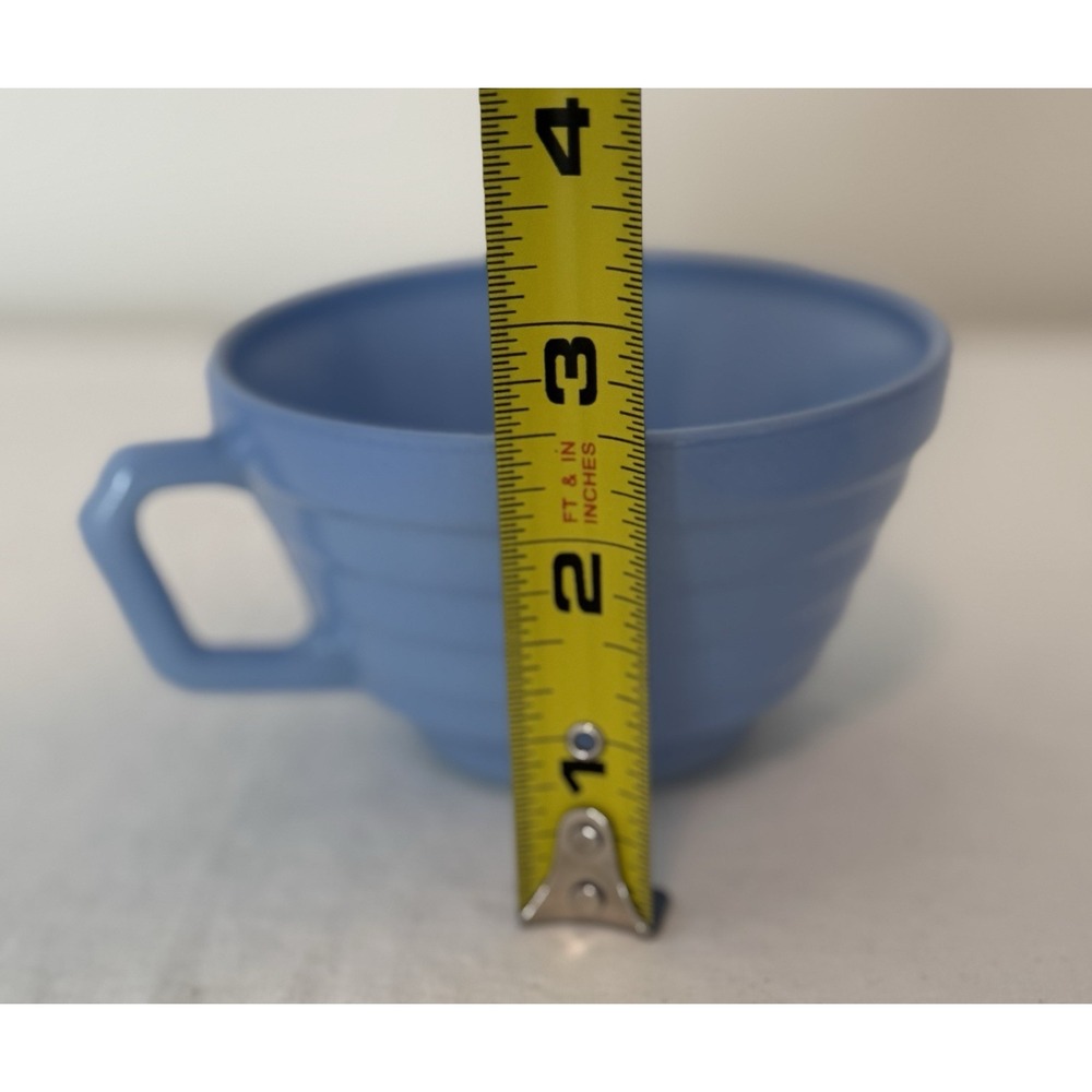 Hazel Atlas Moderntone‎ Blue Cup & Saucer - Picture 5 of 5
